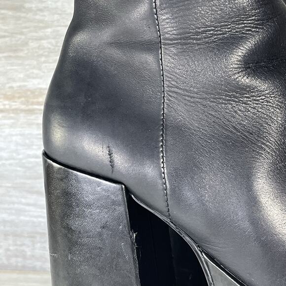 Steve Madden Women’s Cobra Y2K Platform Heeled Black Leather Boots Size 8 - Picture 4 of 10